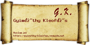 Gyimóthy Kleofás névjegykártya
